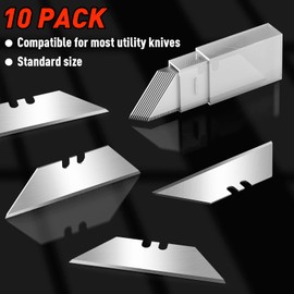 DIYSELF 10 Pack Utility Knife Blades, Box Cutter Blades, Utility Blades, Sk5 Steel Blade for Box Cutter, Sturdy Knife Blade for Razor Blade Utility Knife