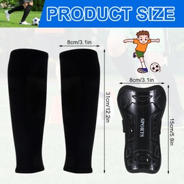 Football Shin Guards and Shin Pad Socks, Breathable Soccer Kids Shin Pads, Soccer Leg Warmers Anti-Shock Accessories for Boys Girls Teenagers Football Games Leg Calf Protective Gear