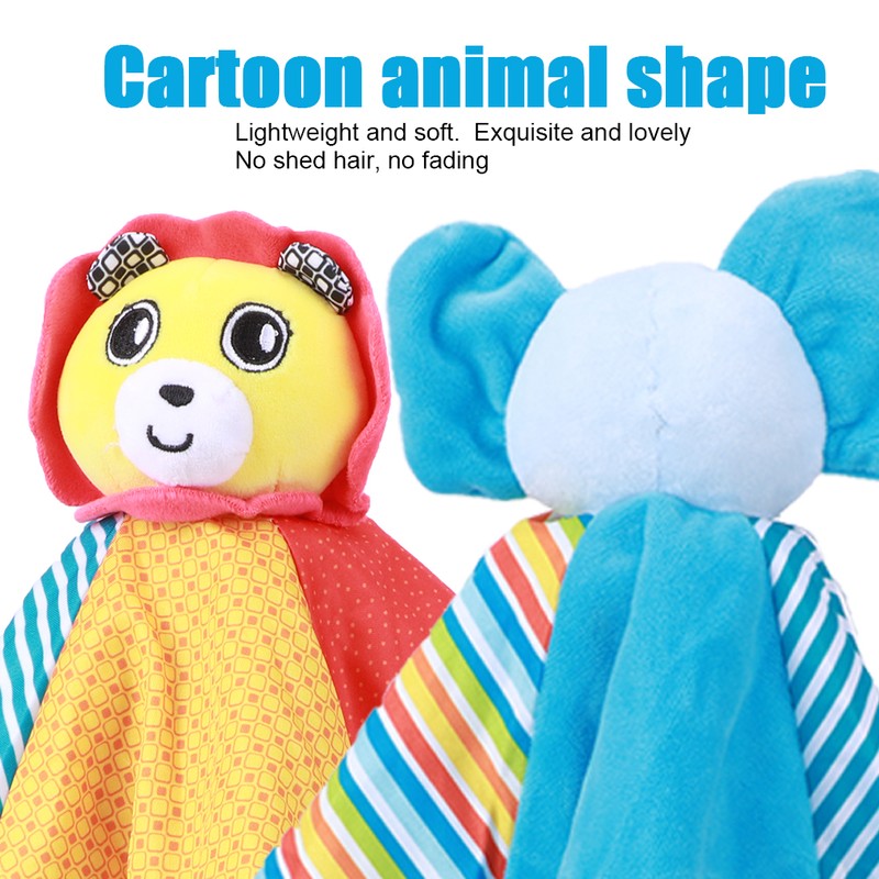 2pcs Infant Soft Cartoon Animal Appease Towel Teether Baby Soothing