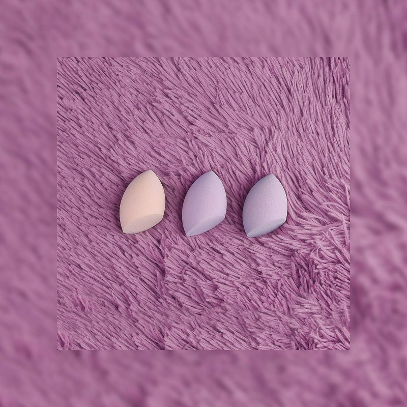 ILU Olive Cut Shaped Purple Makeup Sponge