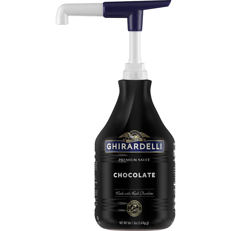 Ghirardelli Black Label Chocolate Sauce 87.3 Ounce with Ghirardelli Pump