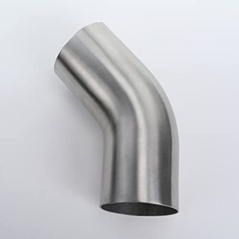 AC PERFORMANCE 3" Stainless 45° Mandrel Bend Elbow, 2" Leg Length, Exhaust Fabrication, SS304, 1.5D Radius