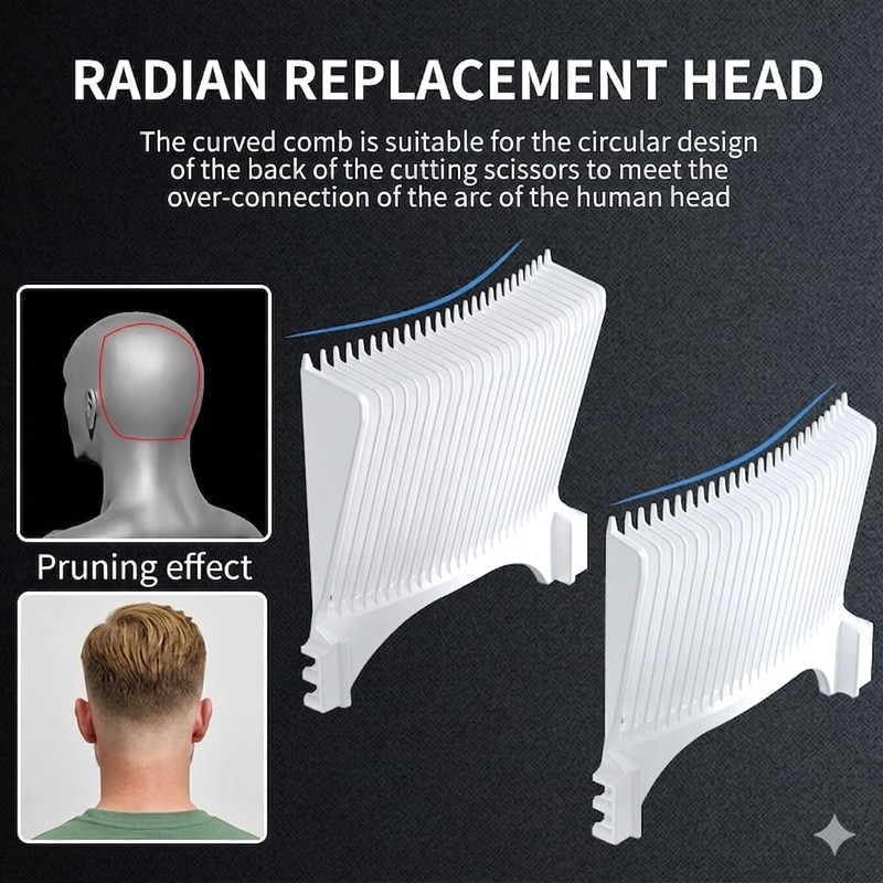 3-in-1 Hair Fade Comb, Left/Right Interchangeable Precision Thinning & Cutting