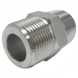 Closmos High Pressure Stainless Steel 304 Equal Hex Nipple 3/4" NPT Male x 3/4" NPT Male Straight Connector Pipe Fitting 2pcs