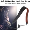 Universal Adjustable Saxophone Neck Strap, Thick Pad Soft PU Leather