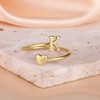 Heart Initial Rings for Teen Girls Women,14k Gold Plated Rings