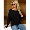 Eniloyal Long Sleeve Women's Off Shoulder Top Batwing Long Sleeve