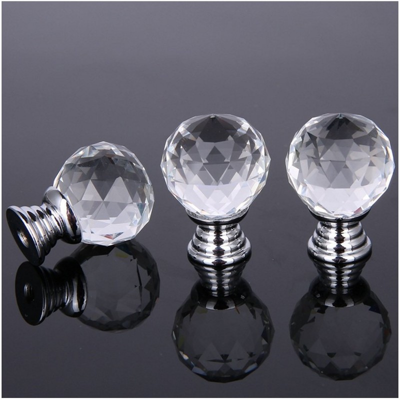 NUODWELL 8 Pcs Spherical Drawer Knob Crystal Pull Handles Cupboard