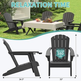 NUNU LAB Outdoor Adirondack Chairs Set of 2,Plastic Adirondack Chair with Cup Holder,Weather Resistant Patio Chairs, HDPE Adirondack Lawn Chairs for Poolside Backyard Lawn Patio Fire Pit