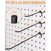 INCLY 120 Pack Black Pegboard Hooks, 4/6/8 Inch Peg Board
