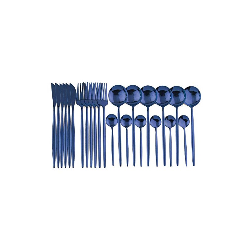 JANKNG 24-Piece Flatware Set, 18/0 Stainless Steel Knife Fork Spoon