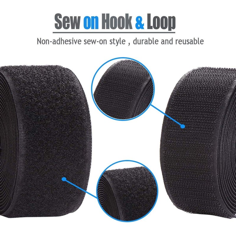 IHKFILAN 5 Yards Sew On Hook and Loop Tape Fastening