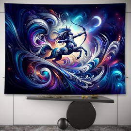 Sagittarius Tapestry Wall Hanging Zodiac Sign Decoration Aesthetic for Bedroom Living Room Dormitory Suitable for Teen Boy and Girl Who Like Astrology 59x51 Inches