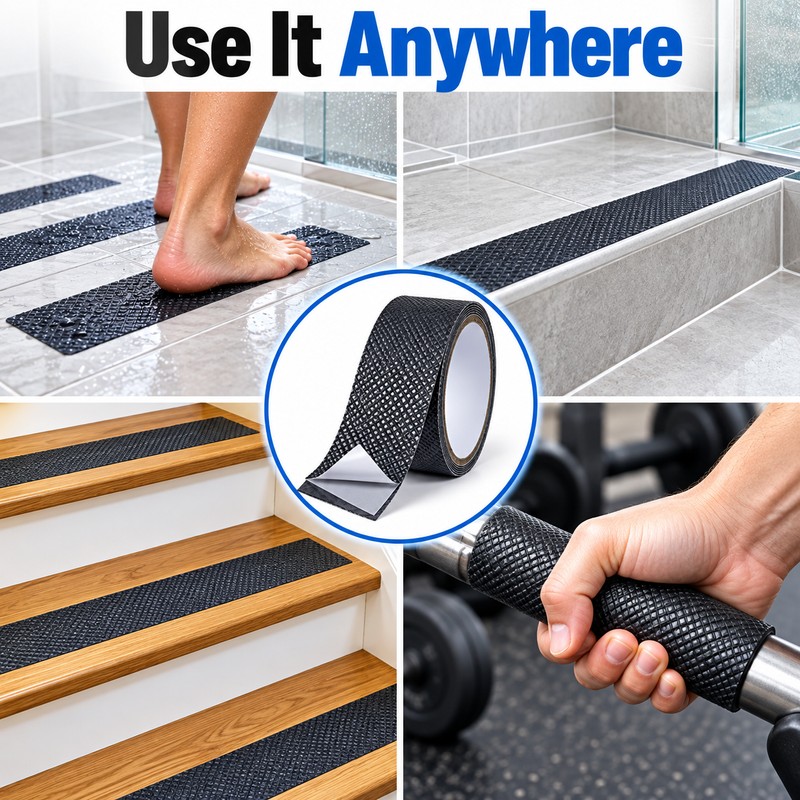 100mm Anti-Slip Tape, Waterproof Non-Skid Floor Grip Strips with Diamond