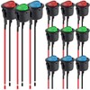 MKBKLLJY Pack of 12 20 mm Red/Blue/Green Round LED Rocker