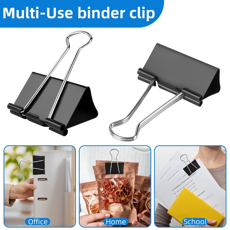 Nomatox Jumbo Binder Clips 3 inch,75mm Width,6 Pack Extra Large