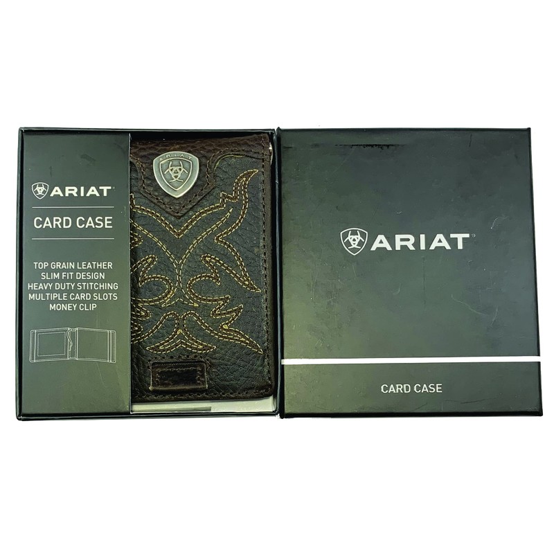 Original Ariat Shield Brown Pop Up Card Case