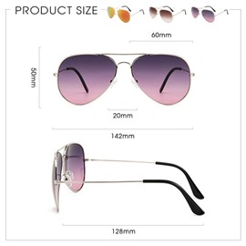 SAIIURV 3 Pairs Pilot Style Sunglasses Mens Womens, Classic Retro 80s Metal Frame with UV Protection Stylish Sunglasses For Driving Traveling Fishing Cycling (3PCS)