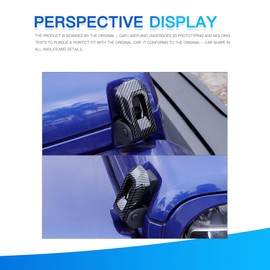 Barong for Jeep Wrangler 2018-2022 Accessories Hood Latch Lock Catch Brackets Cover （Carbon Fiber Pattern）