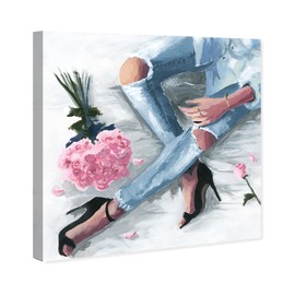 Oliver Gal Fashion and Glam Wall Art Canvas Prints Outfits Romantic Jeans Pastel Home Décor, 24" x 24", Stretched