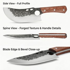 KOFERY Hand Forged Serbian Cleaver for Outdoor Kitchen & Meat Cutting