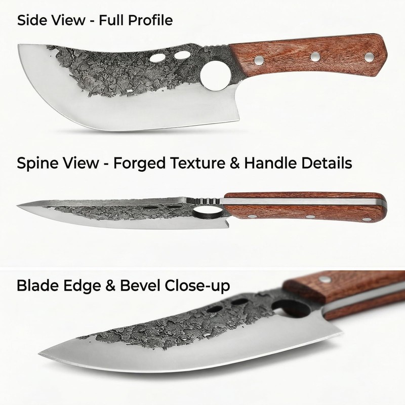 KOFERY Hand Forged Serbian Cleaver for Outdoor Kitchen & Meat