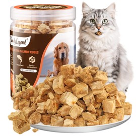 Salmon Freezed Dried Cat Treats, Dog Training Treats, Tasty Salmon Cat Snacks Hypoallergenic Grain Free High in Protein