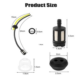 Strimmer Fuel Pipe,Universal Grass Trimmer Fuel Line,Fuel Tank Seal Grommet Filters Primer Bulb Pumps,Universal Grass Trimmer Line with Primer Bulb and Tank Seal Grommet (9)