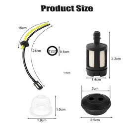 Strimmer Fuel Pipe,Universal Grass Trimmer Fuel Line,Fuel Tank Seal Grommet Filters Primer Bulb Pumps,Universal Grass Trimmer Line with Primer Bulb and Tank Seal Grommet (9)