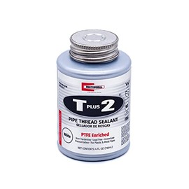 RectorSeal T Plus 2 23631 Pipe Thread Sealant, Non-Hardening, PTFE Enriched, Plumbing, 1/4 Pint