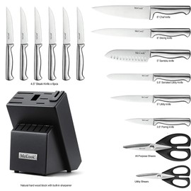 McCook® Knife Sets, German Stainless Steel Knife Block Sets with Built-in Sharpener
