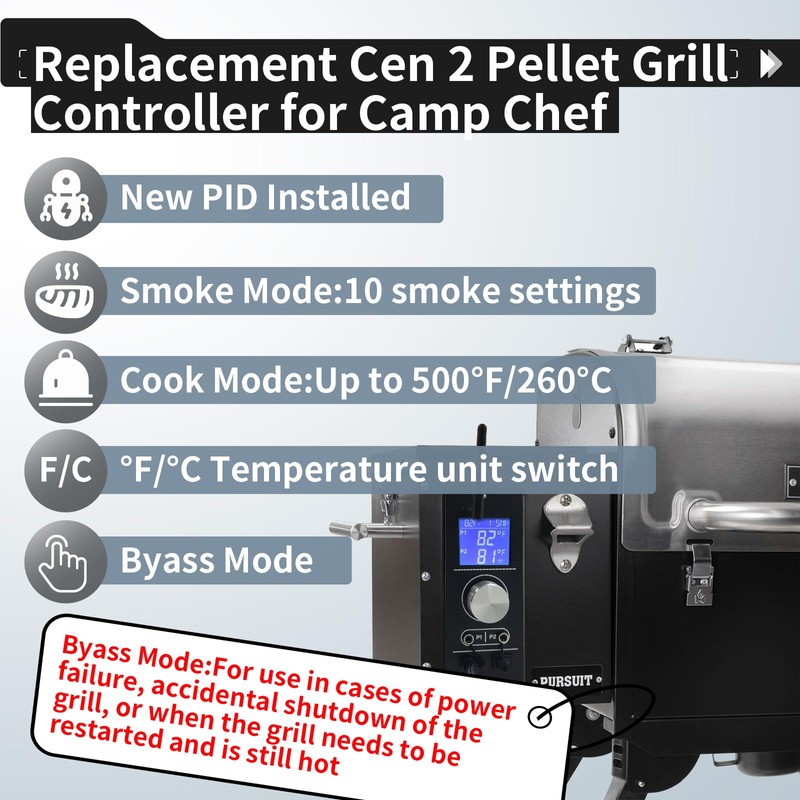 Gen 2 WiFi PID Pellet Grill Controller Replacement for Camp