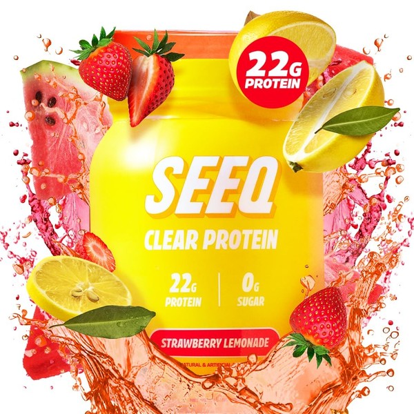 SEEQ SEEQ Clear Whey Isolate Protein Powder, Strawberry Lemonade -