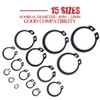 Hilitchi 300-Pcs [15-Size] Alloy Steel External Circlip Snap Retaining Clip