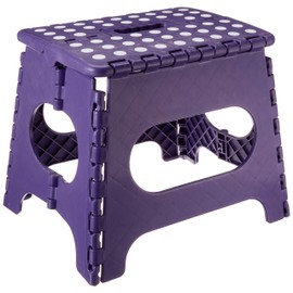 Folding Step Stool - 11" Hight - The Lightweight Step Stool is Sturdy Enough to Support Adults and Safe Enough for Kids. Opens Easy with One Flip. Great for Kitchen, Bathroom, Bedroom (Purple)