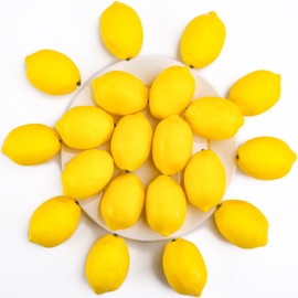 BigOtters 20PCS Small Artificial Lemons, 2.4 x 1.8 Inch Fake Lemons for Fake Fruit Bowl Lemonade Party Decor Photo Props