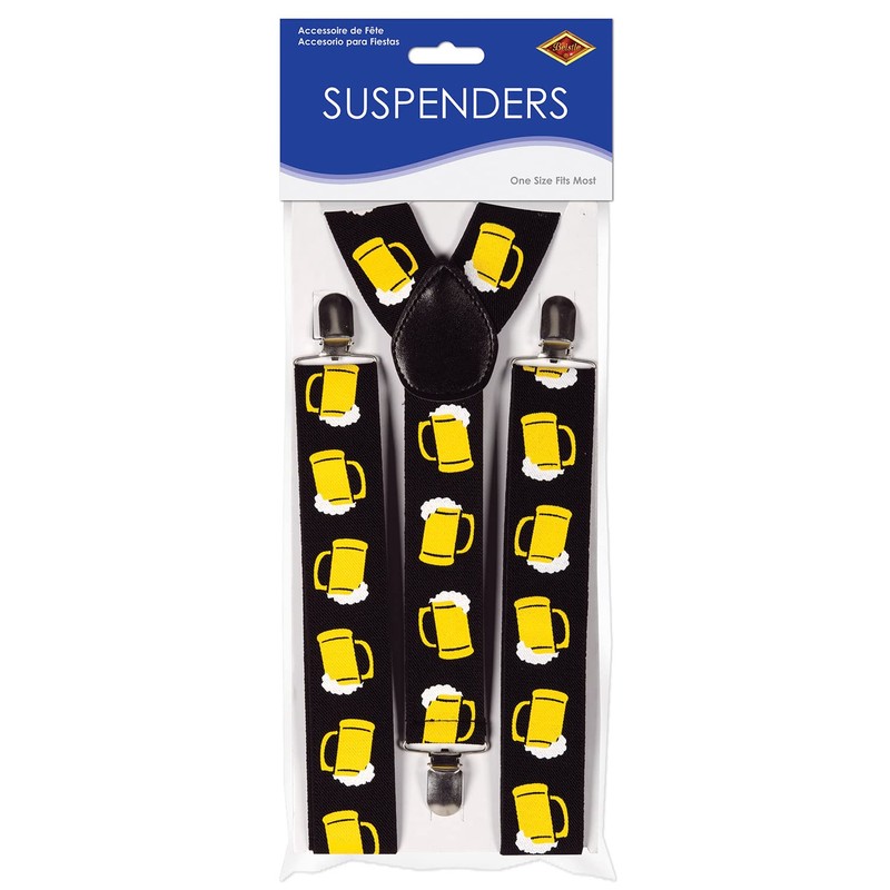 Beer Mug Suspenders (adjustable) Party Accessory (1 count) (1/Pkg)