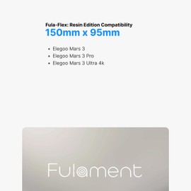Fulament 3D Resin Flex Plate for Elegoo Mars 3, Mars 3 Pro, Mars 3 Ultra 4k | Fula-Flex: Resin Edition | Stainless Steel Magnetic Bed Platform | 150 x 95