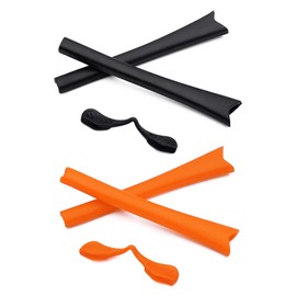 Mryok Replacement Earsocks Nosepieces Kits for Oakley Radar Path/Pitch/Range/XL/Edge Sunglass - Opt, Orange & Black, One Size