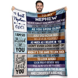 Ekpvgit Nephew Gifts from Auntie, Nephew Fathers Day Blanket Gifts 60"x80", Gifts for Nephew from Aunt Uncle, Birthday Gifts Idea for Nephew, Best Nephew Ever Gifts, Graduation Gift for Nephew