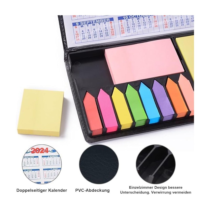 Sticky Notes Set, 2000 Pcs Colorful Self-Stick Memo Note Pads