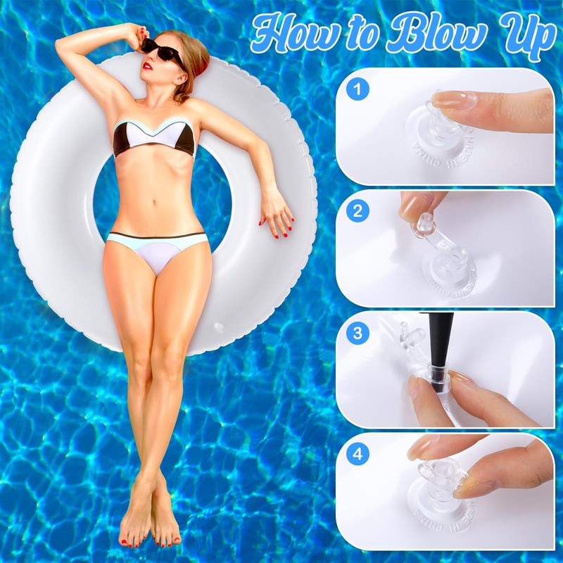 Gemscream 3 Pcs Jumbo Inflatable Pool Float 47.24 Inches Swimming