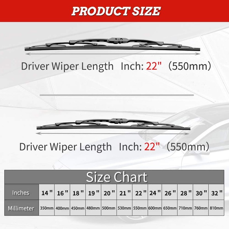 Replacement for Dodge Ram 1500, 2500, 3500, 4500 Windshield Wiper