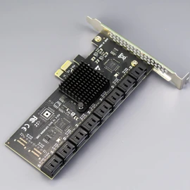 GLOTRENDS SA3116-C 16-Port PCIe X1 SATA Expansion Card with SATA and Power Cables, Compatible with Windows,Linux,Mac OS,NAS