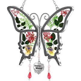 Gifts for Mum, Best Mum Gift, Birthday Gift for Mum, Mother's Day Gift for Mum, Butterfly Suncatcher Wind Chime Garden Mother Gift Christmas