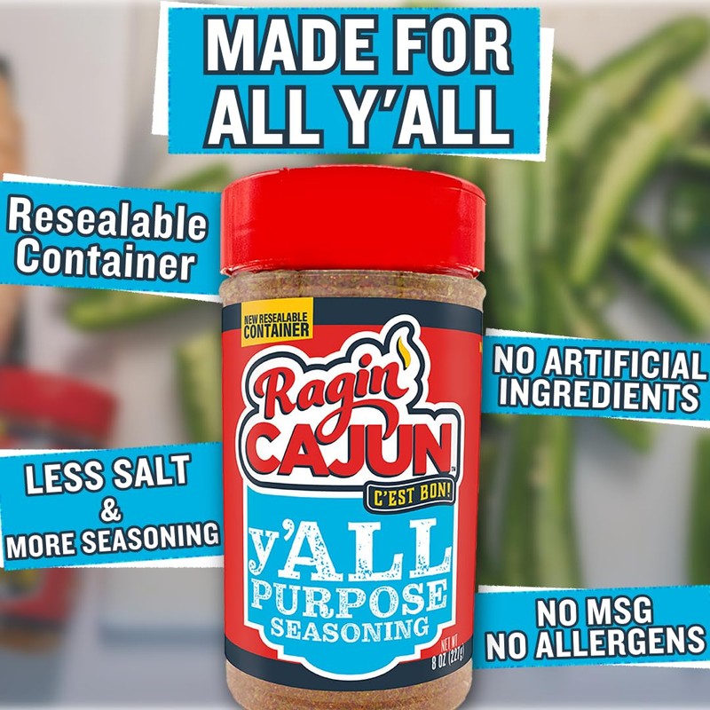 Ragin' Cajun y'ALL PURPOSE Seasoning - 8 oz Shaker -