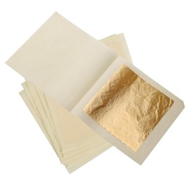 KIRIN Imitation Gold Leaf Sheets,1.97"x1.97" Gold Foil Sheets for Crafts Gilding,Resin Jewelry Making and DIY Nails(5 Pieces)
