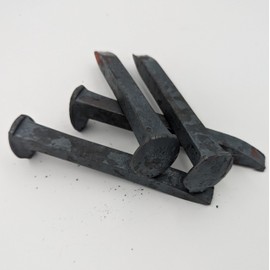 Generic 1 Single Railroad Spike, Unused, High Carbon Steel, 5/16” x 6”, Knife Forging, Crafts, Decorations, or Outdoor Stakes (New, 1, Count), Black