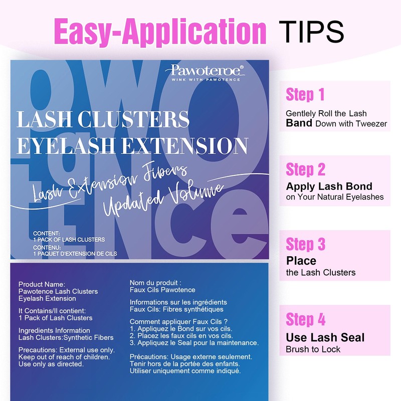 Pawotence Lash Clusters 280pcs Individual Lashes 30D 40D Cluster Eyelash
