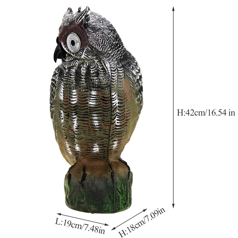 Solar Powered Owl Hunting Decoy Bird Scarer Deterrent Pest Control